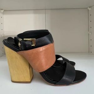 Brown/Black Color Block Heel